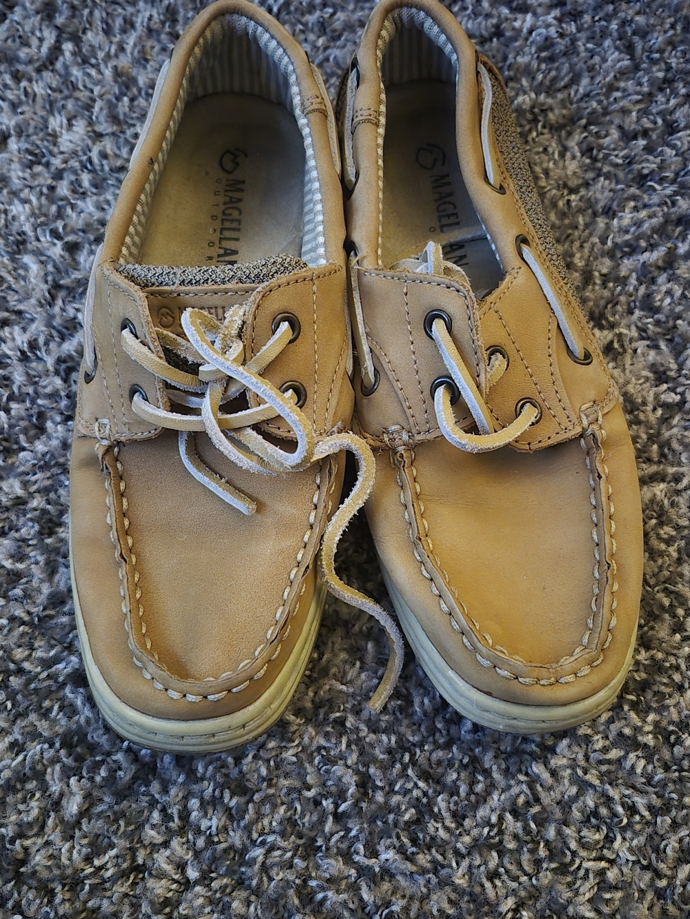 Sperry's Magellan Outdoors Kids Tan Leather Moccasin Boat Shoes